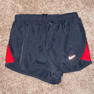 Nike Dri Fit Dark Grey/Red Stripe Workout Shorts